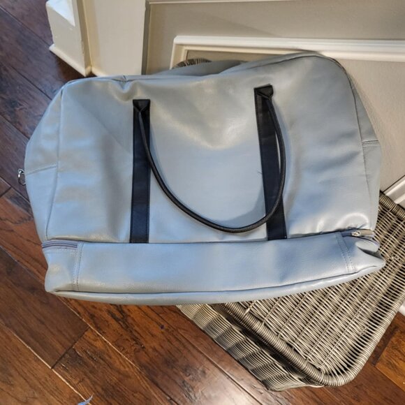 Brylane Weekender Overnight Bag Tote Lightweight Neutral Gray Unisex - Picture 5 of 14